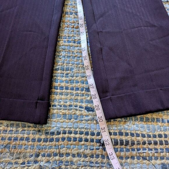 Low & Loose Trousers 11 Grape Purple Cuffed Pants Belt Loops Light Pinstripes - Picture 4 of 9